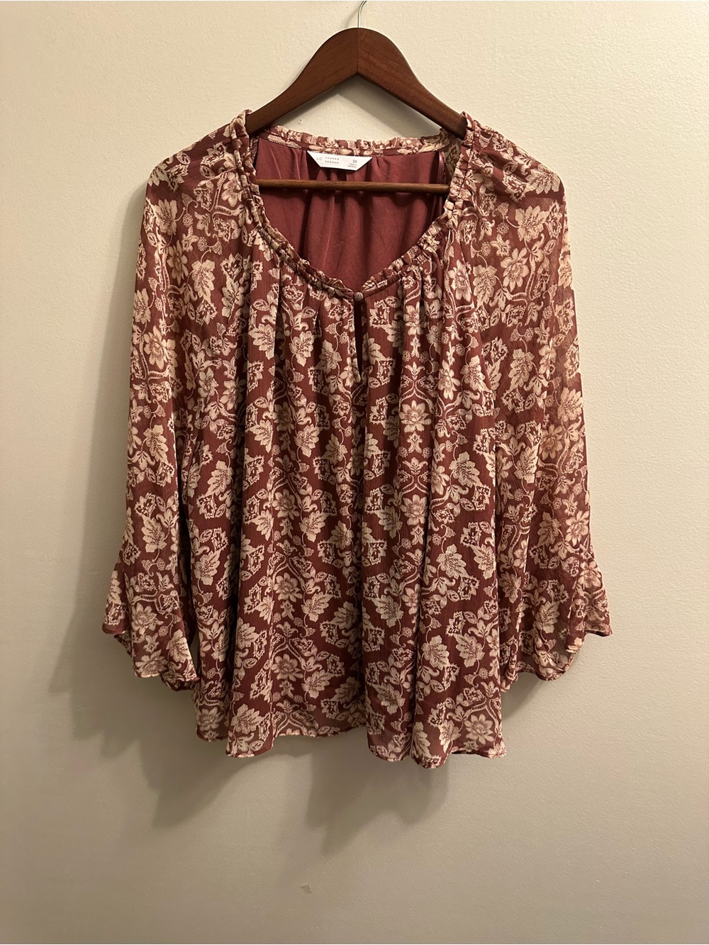 LC Lauren Conrad Rose Floral Peasant Tunic